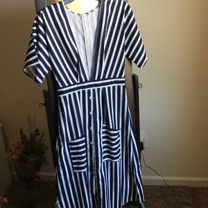 the middle goes down towards the stomach